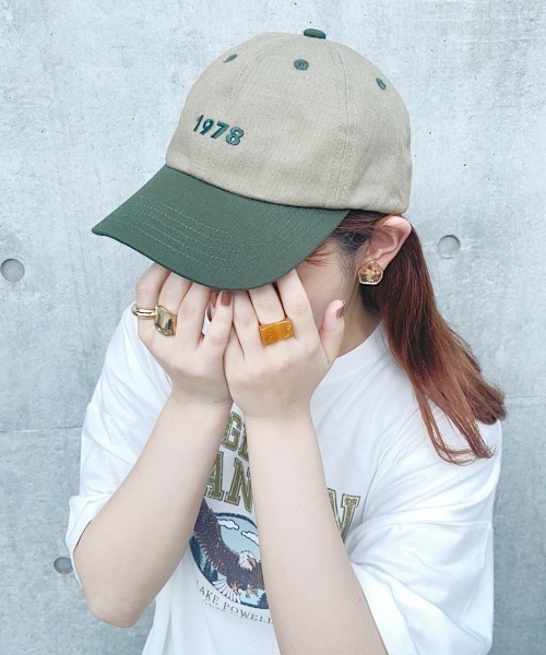 nemne store(ネンネストア)の「【accessory】ハイキングに行く配色刺繍キャップ(キャップ・レディース・グリーン/モカ/ブルー・フリー)」の22枚目の写真