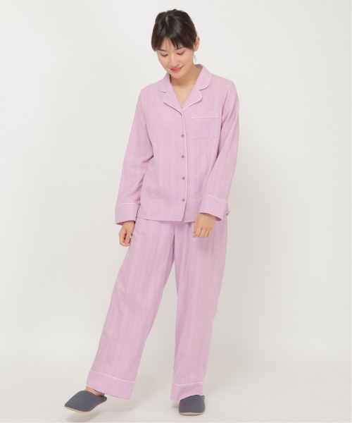 ikka(イッカ)の「パイピングシャツ(ルームウェア/パジャマ・レディース・ライトパープル/ライトベージュ・M/L)」の16枚目の写真