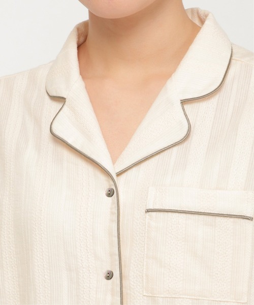 ikka(イッカ)の「パイピングシャツ(ルームウェア/パジャマ・レディース・ライトパープル/ライトベージュ・M/L)」の10枚目の写真