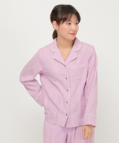 ikka(イッカ)の「パイピングシャツ(ルームウェア/パジャマ・レディース・ライトパープル/ライトベージュ・M/L)」の20枚目の写真