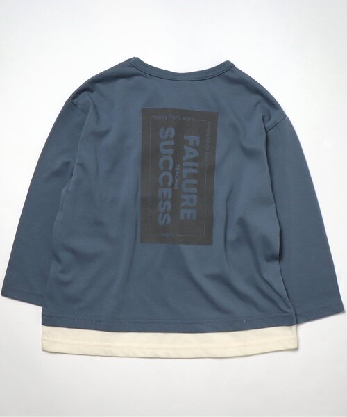 BREEZE by saori(ブリーズバイサオリ)の「WEB限定 レイヤードバッグロゴロンT【BREEZE by saori】(Tシャツ/カットソー・キッズ・カーキ/ブラウン/ブルー/チャコール/ベージュ/ブラック・150/110/140/120/130/100/90)」の6枚目の写真