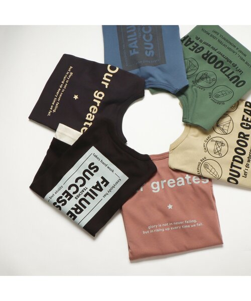 BREEZE by saori(ブリーズバイサオリ)の「WEB限定 レイヤードバッグロゴロンT【BREEZE by saori】(Tシャツ/カットソー・キッズ・カーキ/ブラウン/ブルー/チャコール/ベージュ/ブラック・150/110/140/120/130/100/90)」の10枚目の写真
