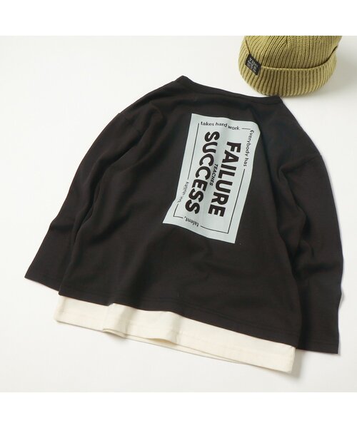 BREEZE by saori(ブリーズバイサオリ)の「WEB限定 レイヤードバッグロゴロンT【BREEZE by saori】(Tシャツ/カットソー・キッズ・カーキ/ブラウン/ブルー/チャコール/ベージュ/ブラック・150/110/140/120/130/100/90)」の11枚目の写真