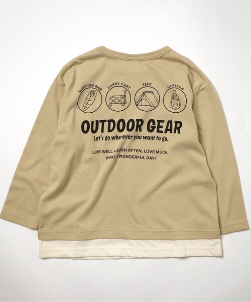 BREEZE by saori(ブリーズバイサオリ)の「WEB限定 レイヤードバッグロゴロンT【BREEZE by saori】(Tシャツ/カットソー・キッズ・カーキ/ブラウン/ブルー/チャコール/ベージュ/ブラック・150/110/140/120/130/100/90)」の14枚目の写真