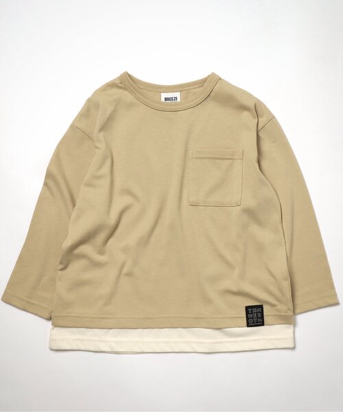BREEZE by saori(ブリーズバイサオリ)の「WEB限定 レイヤードバッグロゴロンT【BREEZE by saori】(Tシャツ/カットソー・キッズ・カーキ/ブラウン/ブルー/チャコール/ベージュ/ブラック・150/110/140/120/130/100/90)」の20枚目の写真