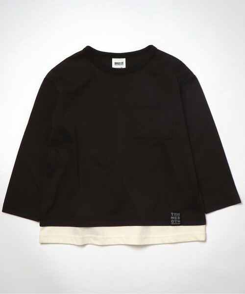 BREEZE by saori(ブリーズバイサオリ)の「WEB限定 レイヤードバッグロゴロンT【BREEZE by saori】(Tシャツ/カットソー・キッズ・カーキ/ブラウン/ブルー/チャコール/ベージュ/ブラック・150/110/140/120/130/100/90)」の21枚目の写真