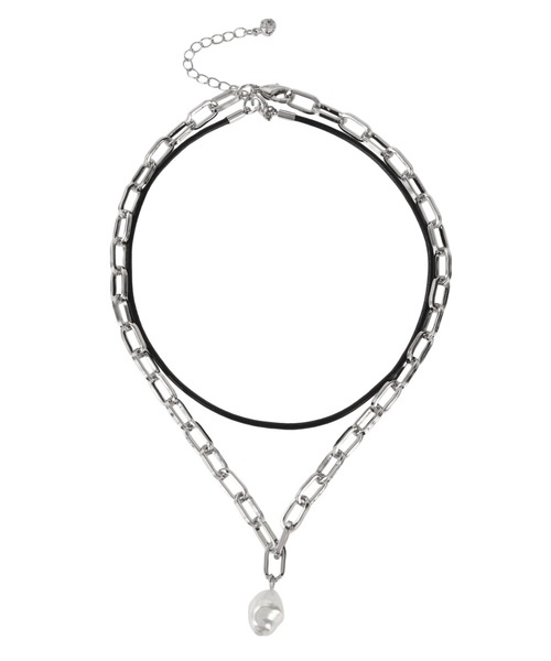 jouetie（ジュエティ）の「ポイントパールダブルネックレス（ネックレス・レディース・シルバー/ゴールド・FREE）」の4枚目の写真