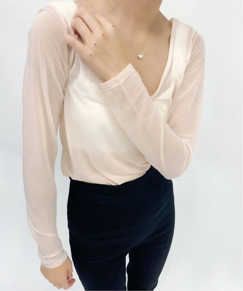 Charles Chaton（シャルルシャトン）の「シアーカットプルオーバー（Tシャツ/カットソー・レディース・ブラック/ベージュ/ピンク・FREE）」の3枚目の写真