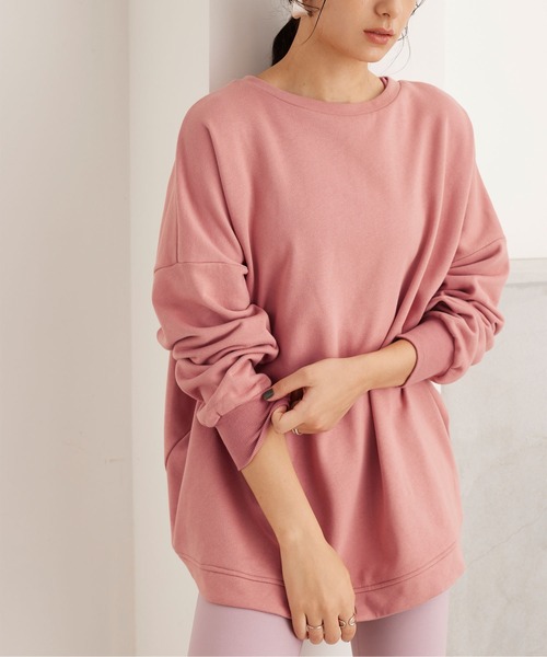 SEA DRESS(シードレス)の「バッククロスヨガトレーナー(Tシャツ/カットソー・レディース・ピンク/アイボリー/チャコール・FREE)」の3枚目の写真