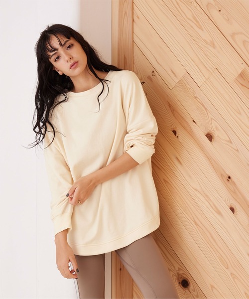 SEA DRESS(シードレス)の「バッククロスヨガトレーナー(Tシャツ/カットソー・レディース・ピンク/アイボリー/チャコール・FREE)」の16枚目の写真