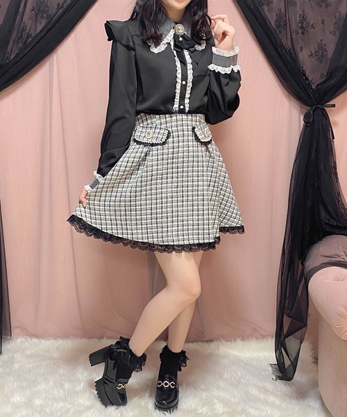 ROJITA（ロジータ）の「パールフラップツイードスカート（スカート・レディース・ブラック/ホワイト・FREE）」の15枚目の写真