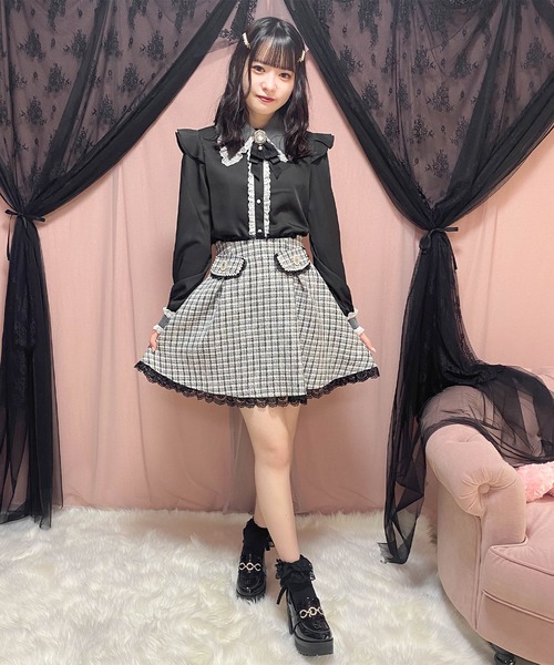 ROJITA（ロジータ）の「パールフラップツイードスカート（スカート・レディース・ブラック/ホワイト・FREE）」の8枚目の写真