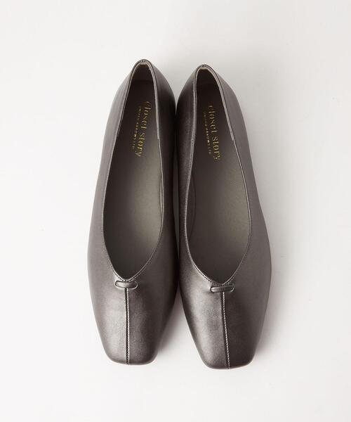 closet story(クローゼットストーリー)の「<closet story(クローゼットストーリー)>スクエア ノットポイント フラットシューズ(その他シューズ・レディース・ダークグレー/ブラック・23.5cm/24cm/24.5cm/23cm)」の9枚目の写真