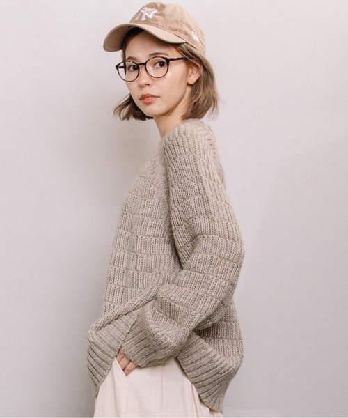 refinedworks（リファインドワークス）の「ロービング変わり編みざっくりPO（ニット/セーター・レディース・グレー/ベージュ/チャコールグレー・FREE）」の11枚目の写真