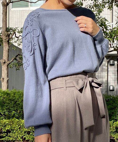 セール アンゴラ混 ふわっと華やぐ 主役級フラワー刺繍ニット Web 一部店舗限定 ニット セーター Couture Brooch クチュールブローチ のファッション通販 Zozotown