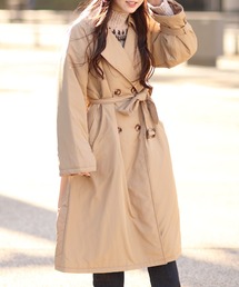 Monocoro toppi | 中綿入り キャンディースリーブ ロング トレンチコート(トレンチコート)