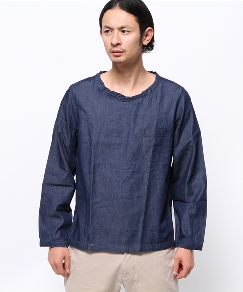 OUTLET（アウトレット）の「【Ciaopanic】インディゴプルオーバーシャツ（シャツ/ブラウス・メンズ・ブルー/インディゴブルー/オフホワイト・MEDIUM）」の11枚目の写真