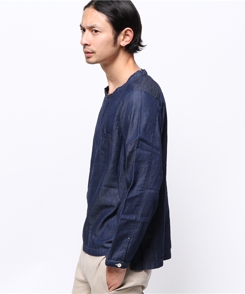 OUTLET（アウトレット）の「【Ciaopanic】インディゴプルオーバーシャツ（シャツ/ブラウス・メンズ・ブルー/インディゴブルー/オフホワイト・MEDIUM）」の10枚目の写真