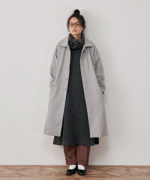 Libra Cue（リブラ キュー）の「ウールブレンドステンカラーコート（ステンカラーコート・レディース・ブラック/グレー/ブルー・1/2/3）」の18枚目の写真