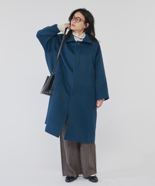 Libra Cue（リブラ キュー）の「ウールブレンドステンカラーコート（ステンカラーコート・レディース・ブラック/グレー/ブルー・1/2/3）」の5枚目の写真
