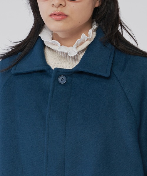 Libra Cue（リブラ キュー）の「ウールブレンドステンカラーコート（ステンカラーコート・レディース・ブラック/グレー/ブルー・1/2/3）」の14枚目の写真