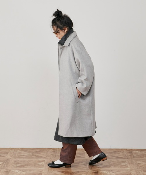 Libra Cue（リブラ キュー）の「ウールブレンドステンカラーコート（ステンカラーコート・レディース・ブラック/グレー/ブルー・1/2/3）」の21枚目の写真