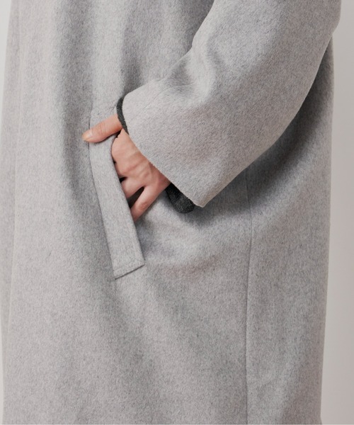 Libra Cue（リブラ キュー）の「ウールブレンドステンカラーコート（ステンカラーコート・レディース・ブラック/グレー/ブルー・1/2/3）」の16枚目の写真