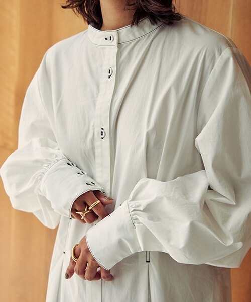 CREDONA（クレドナ）の「ニットベスト付シャツOP（ワンピース・レディース・ブラウン/オフホワイト・FREE）」の7枚目の写真