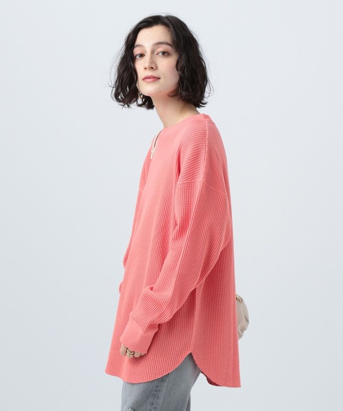 BAYFLOW(ベイフロー)の「ワッフルプルオーバー(Tシャツ/カットソー・レディース・チャコール/ピンク/オフホワイト/グリーン・FREE)」の10枚目の写真