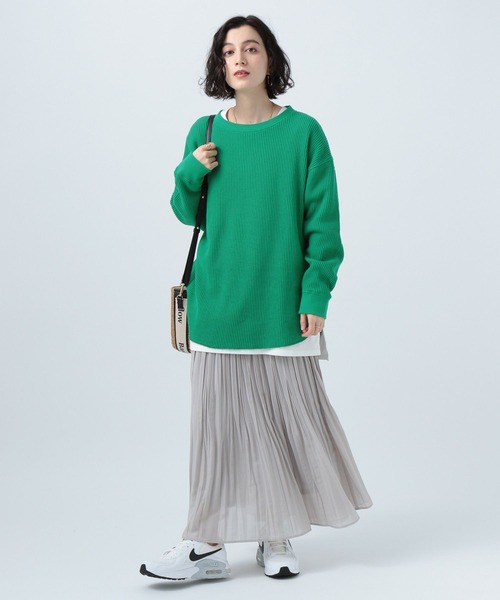 BAYFLOW(ベイフロー)の「ワッフルプルオーバー(Tシャツ/カットソー・レディース・チャコール/ピンク/オフホワイト/グリーン・FREE)」の11枚目の写真