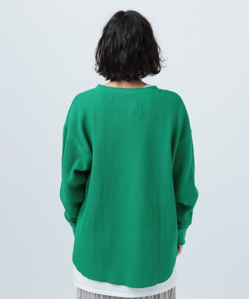 BAYFLOW(ベイフロー)の「ワッフルプルオーバー(Tシャツ/カットソー・レディース・チャコール/ピンク/オフホワイト/グリーン・FREE)」の14枚目の写真