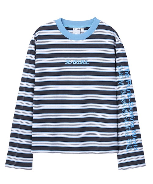 X-girl（エックスガール）の「STRIPED L/S TEE（Tシャツ/カットソー・レディース・ブラウン/チャコール/ピンク・S/M）」の20枚目の写真