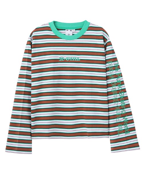 X-girl（エックスガール）の「STRIPED L/S TEE（Tシャツ/カットソー・レディース・ブラウン/チャコール/ピンク・S/M）」の21枚目の写真