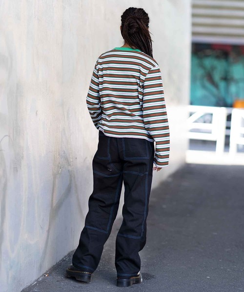 X-girl（エックスガール）の「STRIPED L/S TEE（Tシャツ/カットソー・レディース・ブラウン/チャコール/ピンク・S/M）」の13枚目の写真