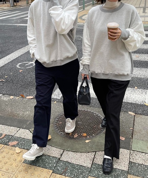 CANAL JEAN（キャナルジーン）の「RCW BLUE LABEL(ブルーレーベル) 起毛配色オーバーサイズトレーナー（スウェット・レディース・グレー・38）」の7枚目の写真