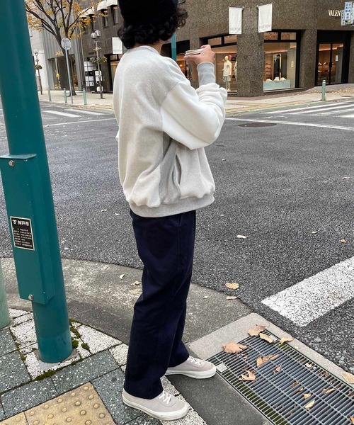 CANAL JEAN（キャナルジーン）の「RCW BLUE LABEL(ブルーレーベル) 起毛配色オーバーサイズトレーナー（スウェット・レディース・グレー・38）」の11枚目の写真