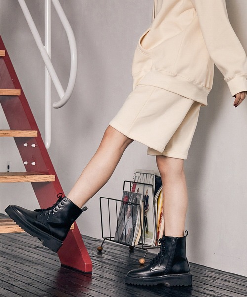 PBLIM（ページボーイリム）の「【PAGEBOYLIM】ウラキモウルーズハーフパンツ（スウェットパンツ・レディース・杢グレー/クリーム/グリーン/ブルー・MEDIUM/LARGE）」の10枚目の写真