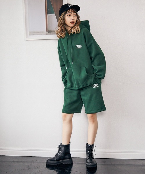 PBLIM（ページボーイリム）の「【PAGEBOYLIM】ウラキモウルーズハーフパンツ（スウェットパンツ・レディース・杢グレー/クリーム/グリーン/ブルー・MEDIUM/LARGE）」の16枚目の写真