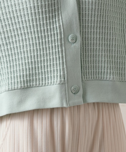 TERRITOIRE（テリトワール）の「コットンワッフルショートカーディガン（カーディガン/ボレロ・レディース・オレンジ/ミント・FREE）」の13枚目の写真