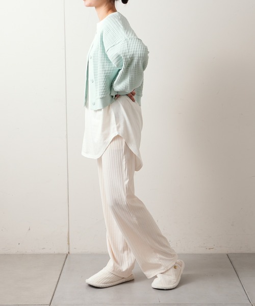 TERRITOIRE（テリトワール）の「コットンワッフルショートカーディガン（カーディガン/ボレロ・レディース・オレンジ/ミント・FREE）」の7枚目の写真