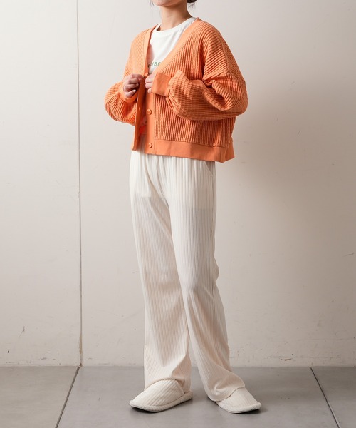 TERRITOIRE（テリトワール）の「コットンワッフルショートカーディガン（カーディガン/ボレロ・レディース・オレンジ/ミント・FREE）」の18枚目の写真