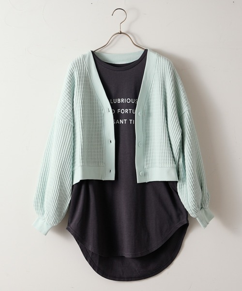 TERRITOIRE（テリトワール）の「コットンワッフルショートカーディガン（カーディガン/ボレロ・レディース・オレンジ/ミント・FREE）」の22枚目の写真