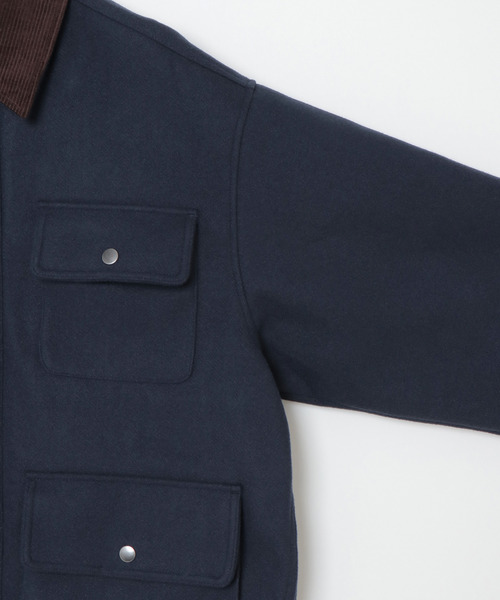 VENCEEXCHANGE(ヴァンスエクスチェンジ)の「ウールライクオーバーサイズミリタリージャケット /キルティング/薄中綿/トラッド/(ミリタリージャケット・メンズ・ネイビー/オリーブ・M/L)」の8枚目の写真