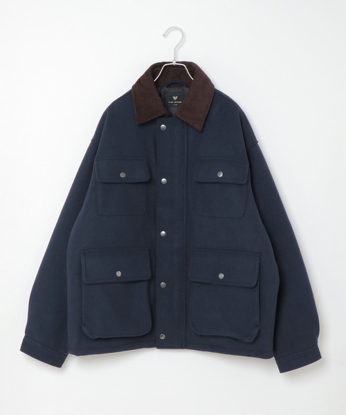 VENCEEXCHANGE(ヴァンスエクスチェンジ)の「ウールライクオーバーサイズミリタリージャケット /キルティング/薄中綿/トラッド/(ミリタリージャケット・メンズ・ネイビー/オリーブ・M/L)」の11枚目の写真