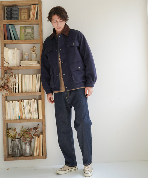 VENCEEXCHANGE(ヴァンスエクスチェンジ)の「ウールライクオーバーサイズミリタリージャケット /キルティング/薄中綿/トラッド/(ミリタリージャケット・メンズ・ネイビー/オリーブ・M/L)」の16枚目の写真