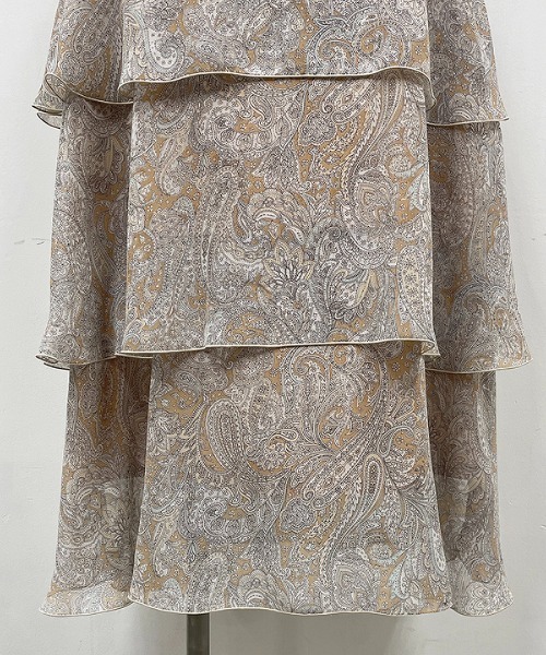 DIARIUM(ディアリウム)の「ペイズリーシフォンラッフルスカート(スカート・レディース・ベージュ/オレンジ・M)」の14枚目の写真