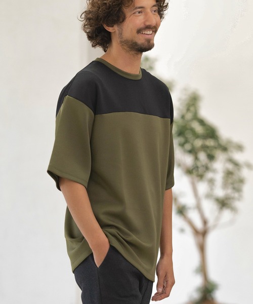 Magine(マージン)の「mt7635-FOOTBALL LIKE TEE Tシャツ(Tシャツ/カットソー・メンズ・ミックスグレー/ホワイト×ブラック/オリーブ×ブラック・48/44/46)」の3枚目の写真