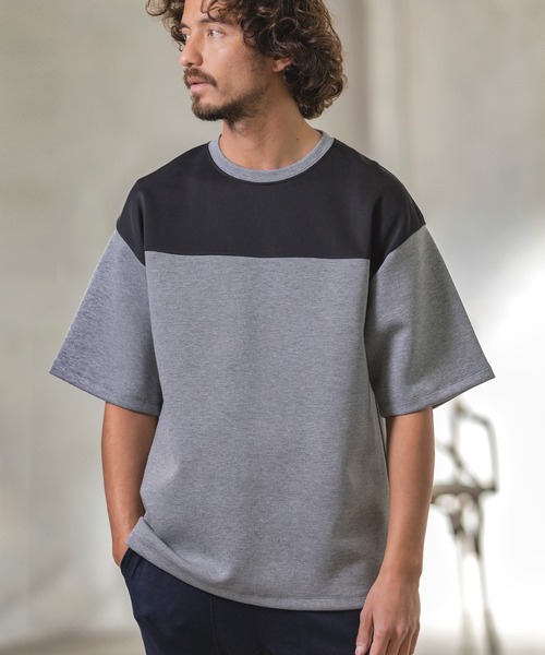 Magine(マージン)の「mt7635-FOOTBALL LIKE TEE Tシャツ(Tシャツ/カットソー・メンズ・ミックスグレー/ホワイト×ブラック/オリーブ×ブラック・48/44/46)」の2枚目の写真