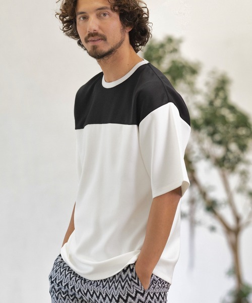 Magine(マージン)の「mt7635-FOOTBALL LIKE TEE Tシャツ(Tシャツ/カットソー・メンズ・ミックスグレー/ホワイト×ブラック/オリーブ×ブラック・48/44/46)」の12枚目の写真