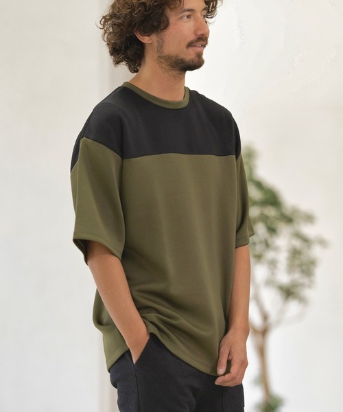 Magine(マージン)の「mt7635-FOOTBALL LIKE TEE Tシャツ(Tシャツ/カットソー・メンズ・ミックスグレー/ホワイト×ブラック/オリーブ×ブラック・48/44/46)」の4枚目の写真